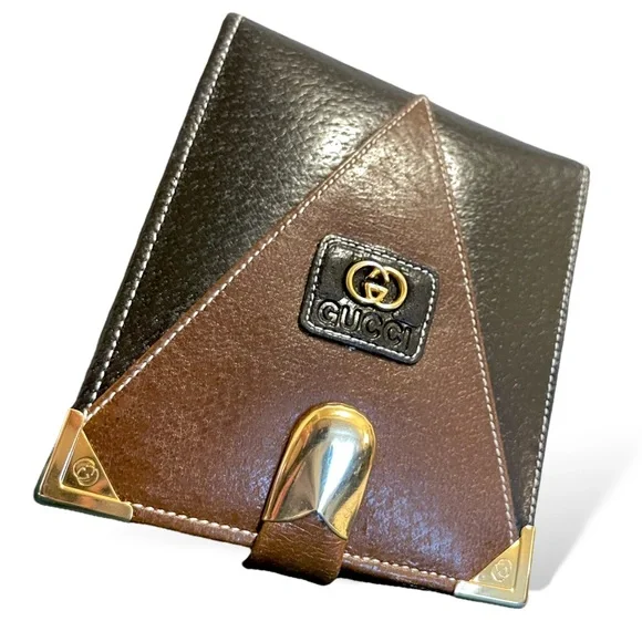 RARE & UNIQUE Vintage GUCCI Bi-Fold Two-Tone Leather Wallet Made in Italy - Picture 13 of 13